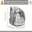 (BLUE)Replacement Transparent Pet Backpack with Zipper Closure - Heavy-Duty Structure, Ventilated and Padded Lining - Portable Travel Carrier for Cats, Small Dogs, Airplanes, Trains, Cars - Safe and Comfortable Carrier Backpack for Busy Pet Owners - Ideal