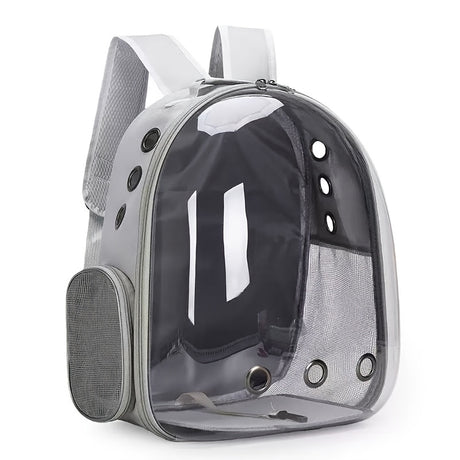 (BLUE)Replacement Transparent Pet Backpack with Zipper Closure - Heavy-Duty Structure, Ventilated and Padded Lining - Portable Travel Carrier for Cats, Small Dogs, Airplanes, Trains, Cars - Safe and Comfortable Carrier Backpack for Busy Pet Owners - Ideal