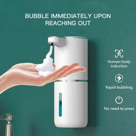 380ml touchless sensor automatic soap dispenser - wall-mounted, rechargeable lithium battery, USB charging, modern black design, suitable for bathroom and kitchen, bathroom soap dispenser | modern soap dispenser | touchless soap dispenser