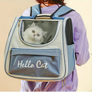 Hello Cat Nylon Pet Backpack, Large Capacity Foldable Travel Carrier with Zipper Closure, Easy Access for Cats and Small Dogs, Pet Travel Bag with Handle for Puppies and Kittens(YELLOW)