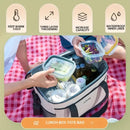 Beige Insulated Picnic Cooler Bag: Portable Waterproof Ice Bag for Outdoor Camping, Picnics & Home Use（17L）