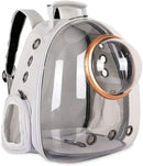 Pet Space Capsule Backpack, Small Medium Cat Puppy Dog Carrier, Transparent Breathable Heat Proof, Pet Carrier for Travel Hiking Walking Camping, Grey