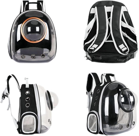 Pet Space Capsule Backpack, Small Medium Cat Puppy Dog Carrier, Transparent Breathable Heat Proof, Pet Carrier for Travel Hiking Walking Camping, Grey