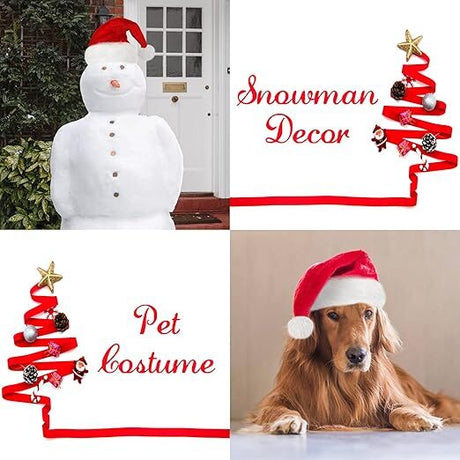 10 Pack Christmas Santa Hats for Adults - Extra Thicken Velvet Santa Claus Hats for Women Men Fluffy Plush Xmas Hats Christmas Party Supplies New Year's Eve Party Hats for Adults Teenagers