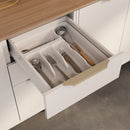 Base Kitchen Steel Cabinet/Cupboard with 3 Doors + 2 Drawers - Renova White Flat Pack DIY