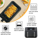 Air Fryer Rack for Ninja Dual Airfryer, 3pcs Stackable Stainless Steel Dehydrator Rack, Rectangle Double Air Fryer Accessories, Ninja Dual Airfryer Accessories