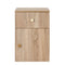 PORTO BEDSIDE TABLE - NATURAL OAK - SLIM - ROUND BRASS