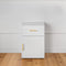 PORTO BEDSIDE TABLE - WHITE - SLIM - OVAL BRASS