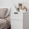 PORTO BEDSIDE TABLE - WHITE - HAMPTONS - PULL BLACK