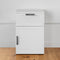 PORTO BEDSIDE TABLE - WHITE - HAMPTONS - OVAL BLACK