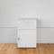 PORTO BEDSIDE TABLE - WHITE - HAMPTONS - ROUND BRASS
