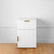 PORTO BEDSIDE TABLE - WHITE - VJ PANEL - PULL BRASS