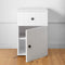 PORTO BEDSIDE TABLE - WHITE - VJ PANEL - ROUND BLACK