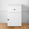 PORTO BEDSIDE TABLE - WHITE - VJ PANEL - ROUND BLACK
