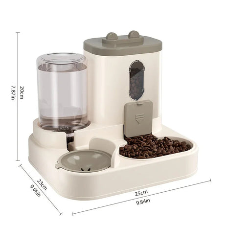 2-in-1 Automatic Cat Food & Water Dispenser