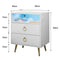 Amelia Modern LED Bedside table with USB and power socket White