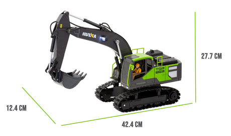 1:18 Scale 13-Channel Alloy Remote Control Excavator Construction Vehicle with Lights, Sound and Steam