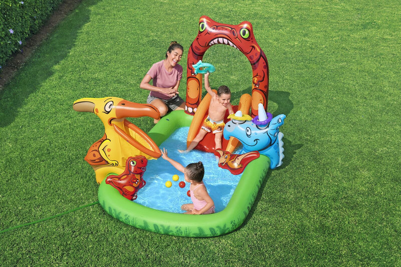 190L Jurassic Splash Water Play Centre, Bright Dinosaur Theme with Slide