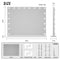 Beauty Mirror with 18 LED Bulbs, Colour Settings, White Frame,  and USB A and C Ports