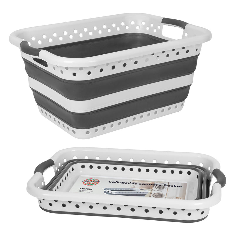 45L Space-Saving  Laundry Basket – Collapsible Hamper for Dorms, RVs, Homes & Garages