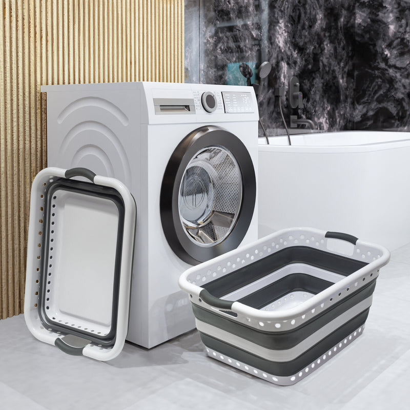 45L Space-Saving  Laundry Basket – Collapsible Hamper for Dorms, RVs, Homes & Garages