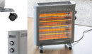 2200W Quartz Infrared Radiant Heater with Adjustable Thermostat and 2 Power Settings