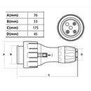32 Amp 5m 3 Pin Extension Lead Single Phase 250V Rubber Cable Male/Female Plug