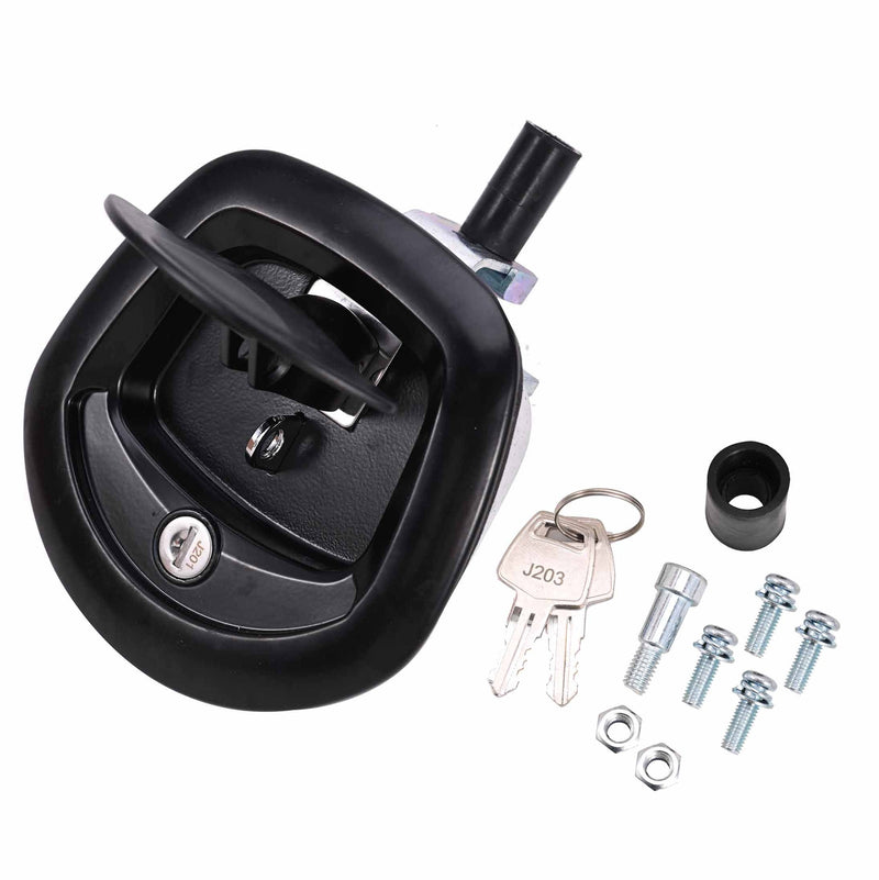 Black Power Operated Central Locking Handle Whale Tail Lock Recessed Folding 12V