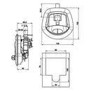 Black Power Operated Central Locking Handle Whale Tail Lock Recessed Folding 12V
