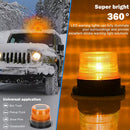 Solar Powered LED Flashing Beacon Light, 12-24V Amber Emergency Magnetic Warning Yellow