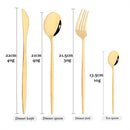 24pc Elegant Stainless Steel Gold Flatware Set Classic Knife Fork Spoon Gift Set
