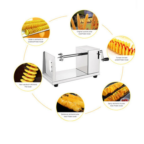 Vegetable Spiral Cutter Potato Twister Tornado Slicer Machine Stainless Steel
