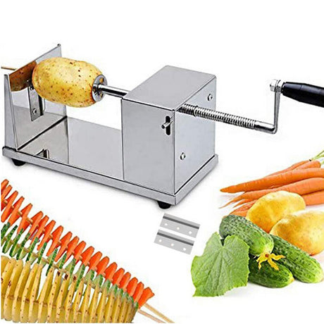 Vegetable Spiral Cutter Potato Twister Tornado Slicer Machine Stainless Steel