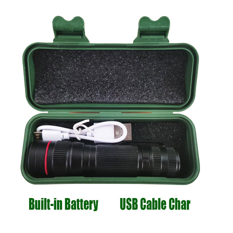 2x Mini Tactical Flashlight Small LED Torch 3 Mode Super Bright Light Clip Lamp