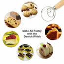 13 INCHES BAKING DOUGH STAINLESS STEEL LARGE WIRE WHISK MIXER BREAD COOKING TOOL