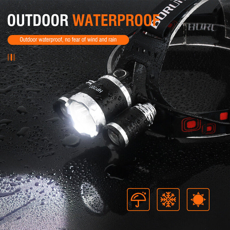 HP700 LED Headlamp Head Torch Lamp Rechargeable Light Headlight  Camping
