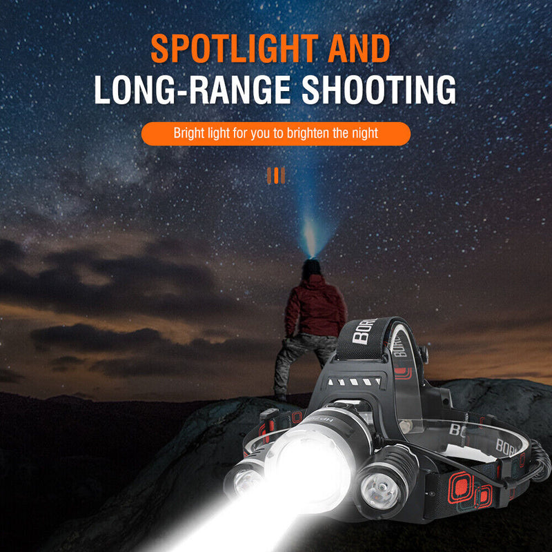 HP700 LED Headlamp Head Torch Lamp Rechargeable Light Headlight  Camping