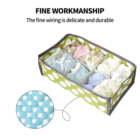 2Pcs 10 Grids Underwear Sock Panties Drawer Storage Bag Organizer Wardrobe Box
