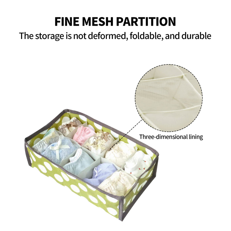 2Pcs 10 Grids Underwear Sock Panties Drawer Storage Bag Organizer Wardrobe Box