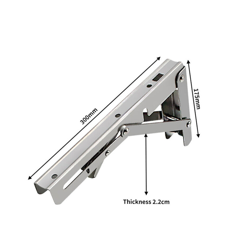 14"Stainless Steel Folding Table Bracket Shelf Bench 200kg Load Heavy Duty