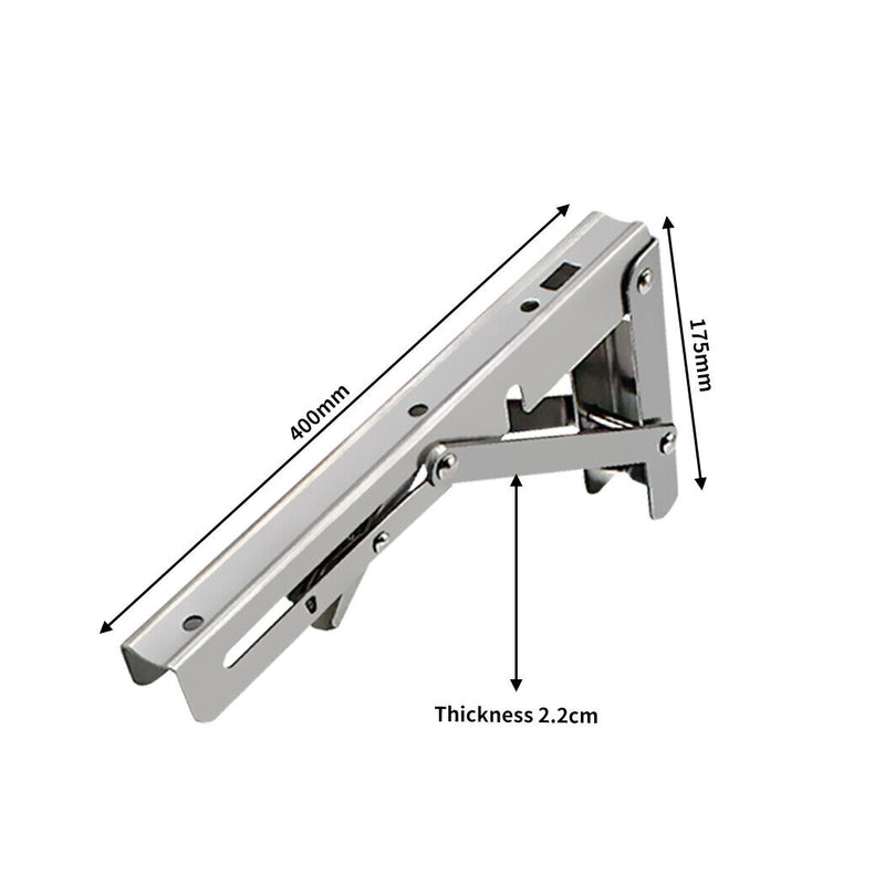 16"Stainless Steel Folding Table Bracket Shelf Bench 200kg Load Heavy Duty