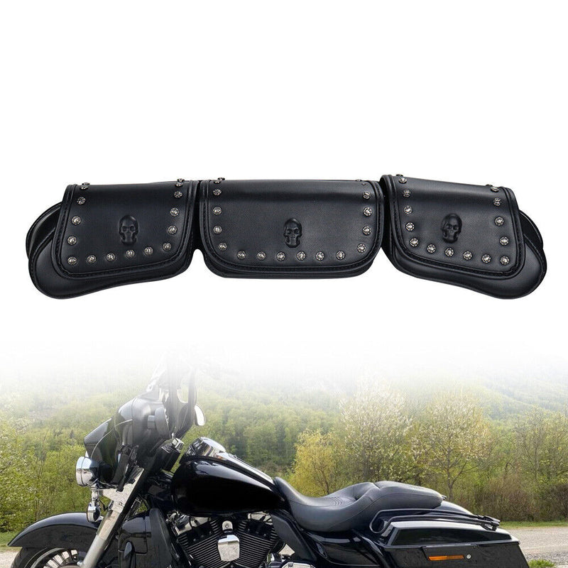 3 Pocket Windshield Bag Waterproof Fit For Harley Electra Glide FLHTC 96-13