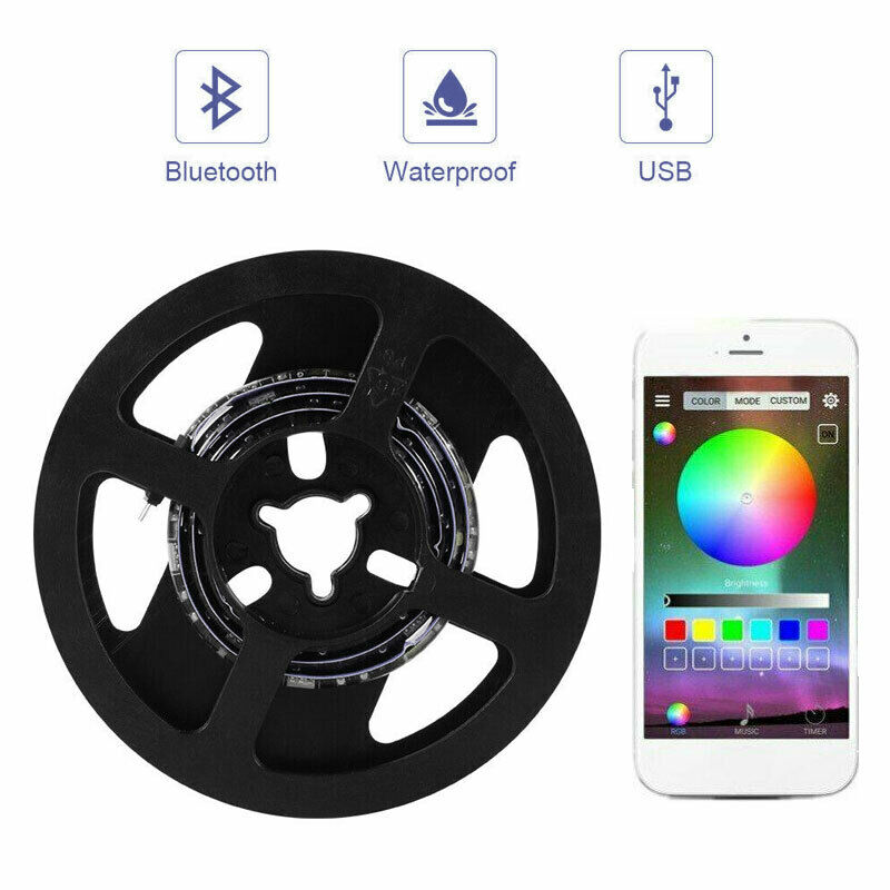 5V RGB LED Strip Lights IP65 Waterproof 5050 5M 10M 20M 300 LEDs USB Bluetooth