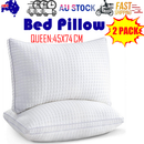 2xQueen Quality Pillows Cotton Hotel Adjustable Home Pillows Down Alternative Pillows