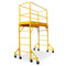 Baumr-AG 1.9 x 0.8 x 1.8m Adjustable Mobile Scaffold Platform, Guard Rail, Outrigger Wheel Set, Trapdoor Hatch