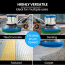 Auch 17" Commercial Orbital Scrubber & Polisher, Hard Floor Buffer, Carpet Cleaner, 12L Solution Tank, 2 Brushes
