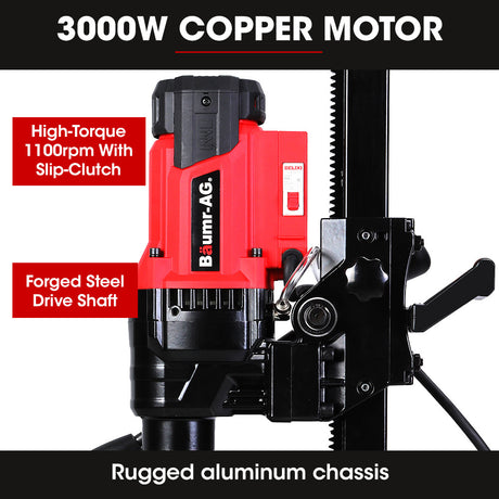 BAUMR-AG 3000W 200mm Concrete Core Drill with Stand Rig