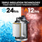 BAUMR-AG 3.8L Double Wall Insulated Stainless Steel Water Bottle, Drink Jug with Handle, Black