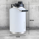 Baumr-AG 3.8L Double Wall Insulated Stainless Steel Water Bottle, Drink Jug with Handle, White