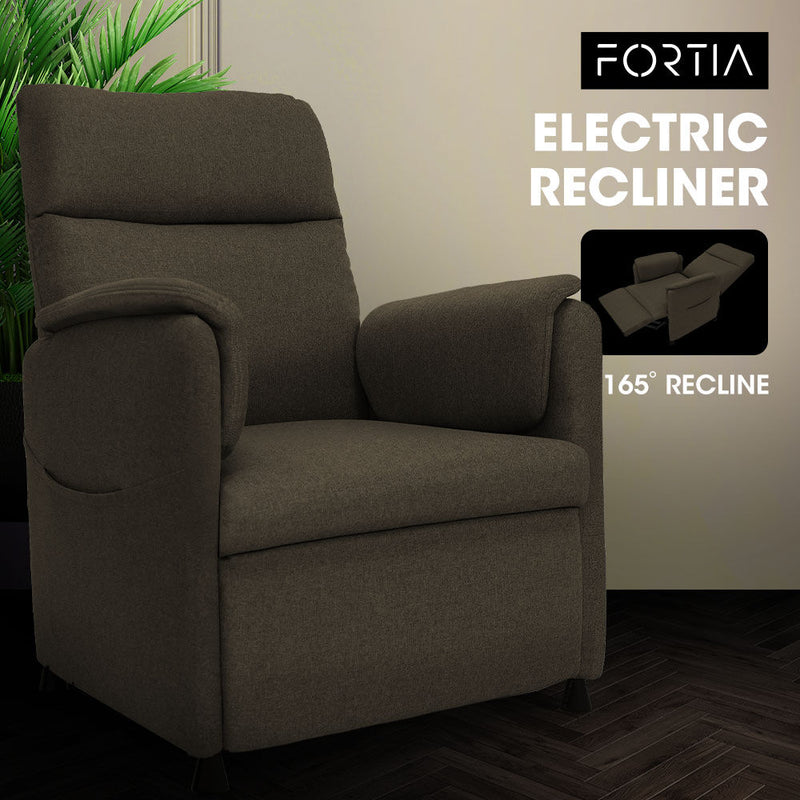 Electric Armchair Recliner, Single Fabric Chair, Biege